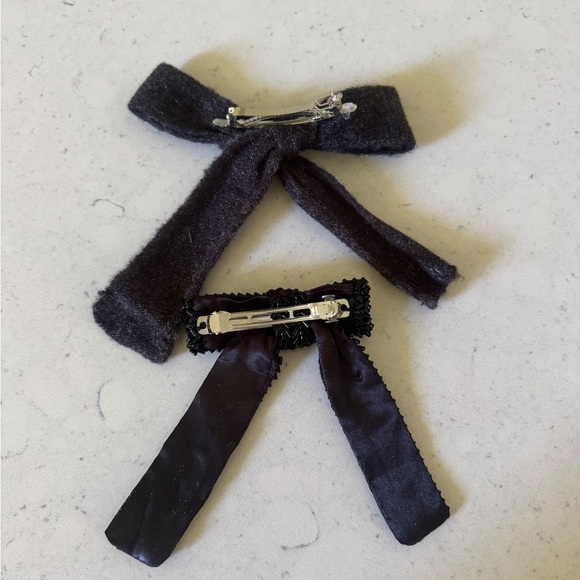 Zara girls black & bow knit sequin hair bows clips accessories - Picture 2 of 6